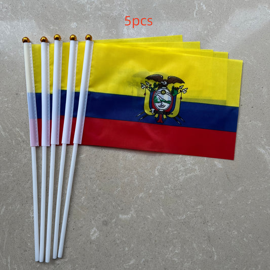 Ecuadorian Mini Handheld Flags, Polyester Small Flags with Rods - ayq