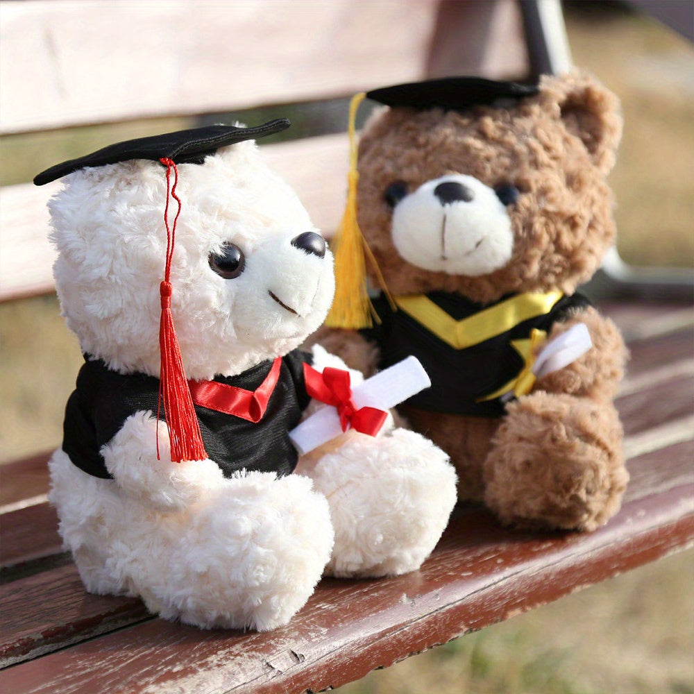 {Personalization} Graduation Bear Doll, Master's and Doctor's Bear Plush Toy, Bachelor's Suit Doll with Printed Logo, Graduation Season Gift, Gift for Classmates, Friends and School