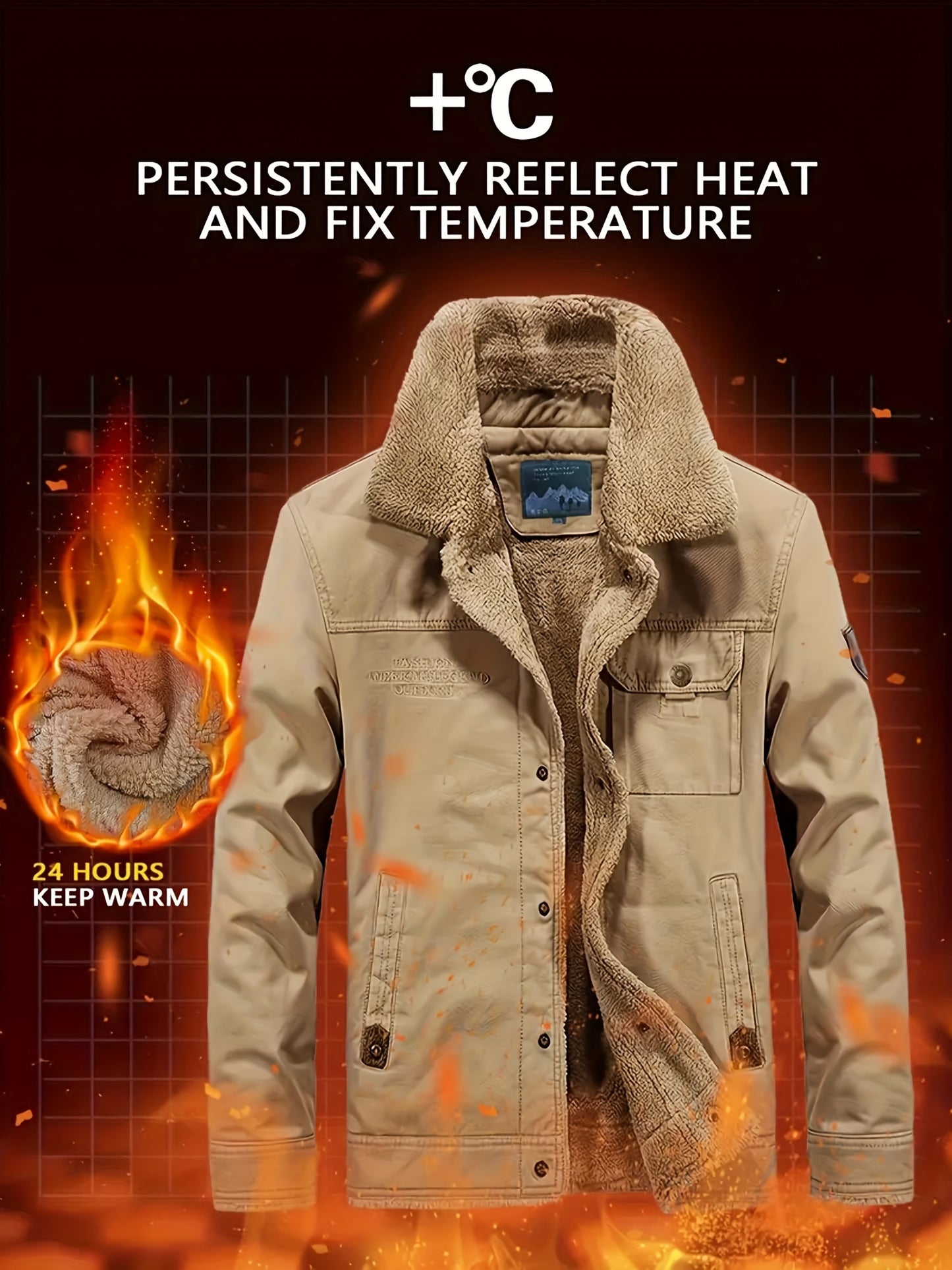 Տղամարդկանց բարձրակարգ, նորաձև, առօրյա, բազմակողմանի, բրդյա ծածկույթով, հաստ, քամուց պաշտպանող, տաք, գլխարկով ձմեռային բաճկոն