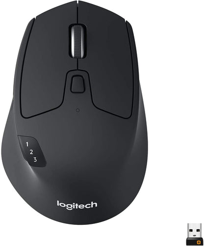 Logitech M705 Marathon Wireless Mouse, 2.4 Ghz USB Unifying Receiver, 1000 DPI, 5-Programmable Buttons, 3-Year Battery, Compatible with PC, Mac, Laptop, Chromebook - Black