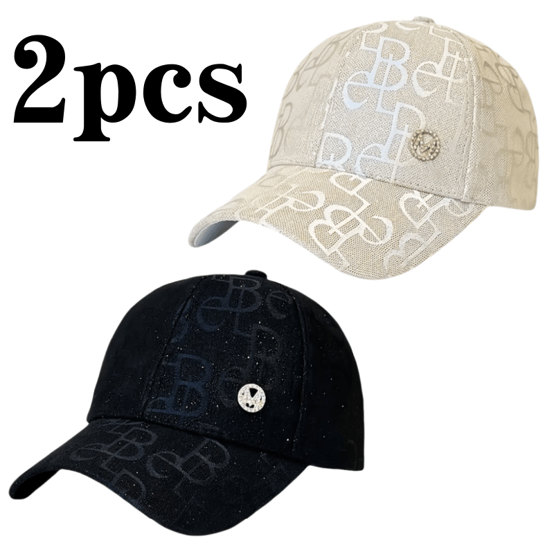 Women's Lightweight Adjustable Baseball Caps with Glitter Logo