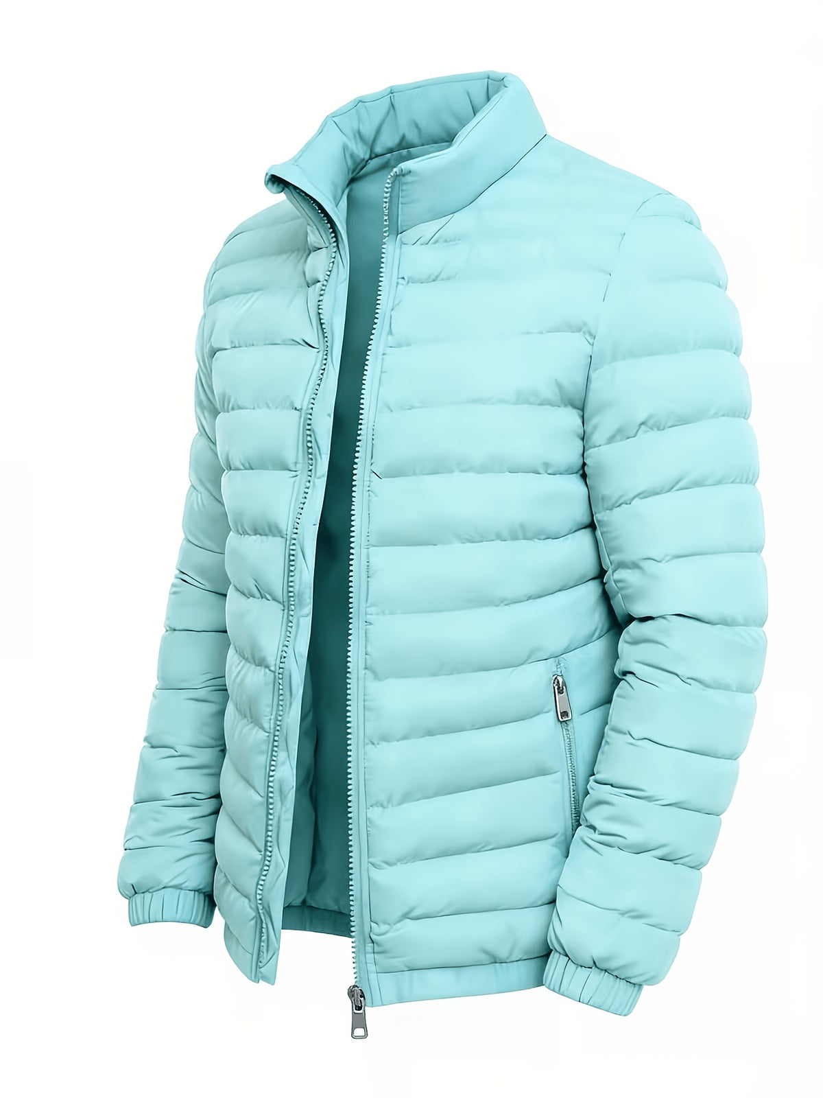 Men's Casual Stand Collar Jacket Lightweight Windproof Warm