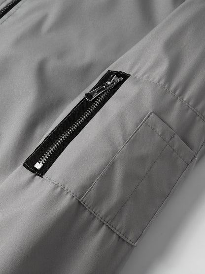 Men'S Casual Workwear Jacket and Pants Set, Solid Color, Long Sleeve, Regular Fit, with Pockets, for Spring/Fall, Casual Attire, Casual Attire|Casual Style|Solid Color Jacket