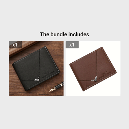 Men's Wallet Short Money Clip, Fashion Multi-card Lychee Pattern Horizontal Splicing PU Leather Clip Christmas Gift