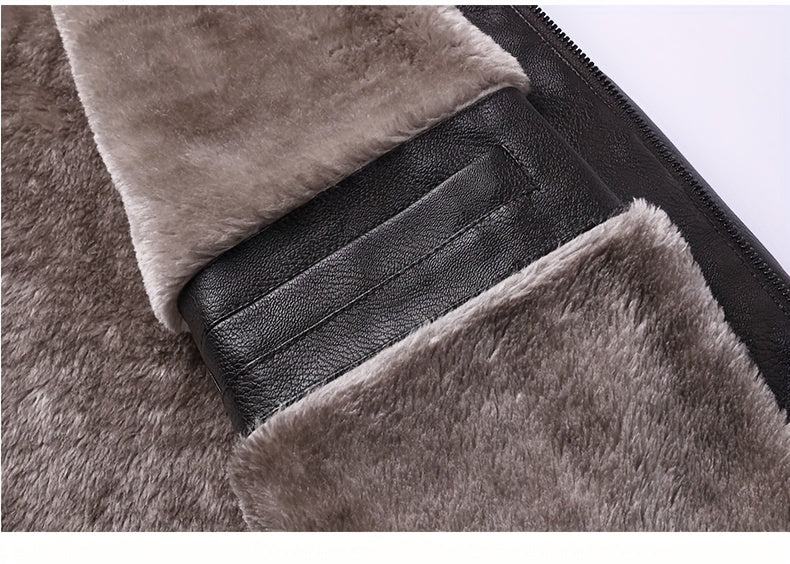 Siji Dou OBM տղամարդու վերարկու, նոր աշնանային/ձմեռային բրդյա ծածկույթով բաճկոն՝ արհեստական ​​մորթուց օձիքով, նորաձև առօրյա բաճկոն տղամարդկանց համար