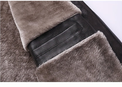 Siji Dou OBM տղամարդու վերարկու, նոր աշնանային/ձմեռային բրդյա ծածկույթով բաճկոն՝ արհեստական ​​մորթուց օձիքով, նորաձև առօրյա բաճկոն տղամարդկանց համար