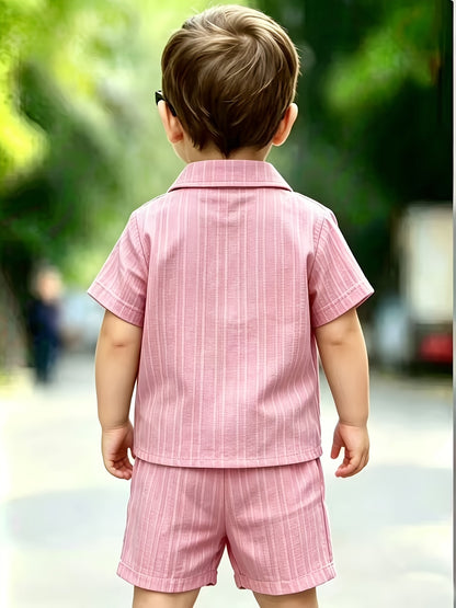 Baby Boy Summer Shorts Set with Short Sleeve Shirt