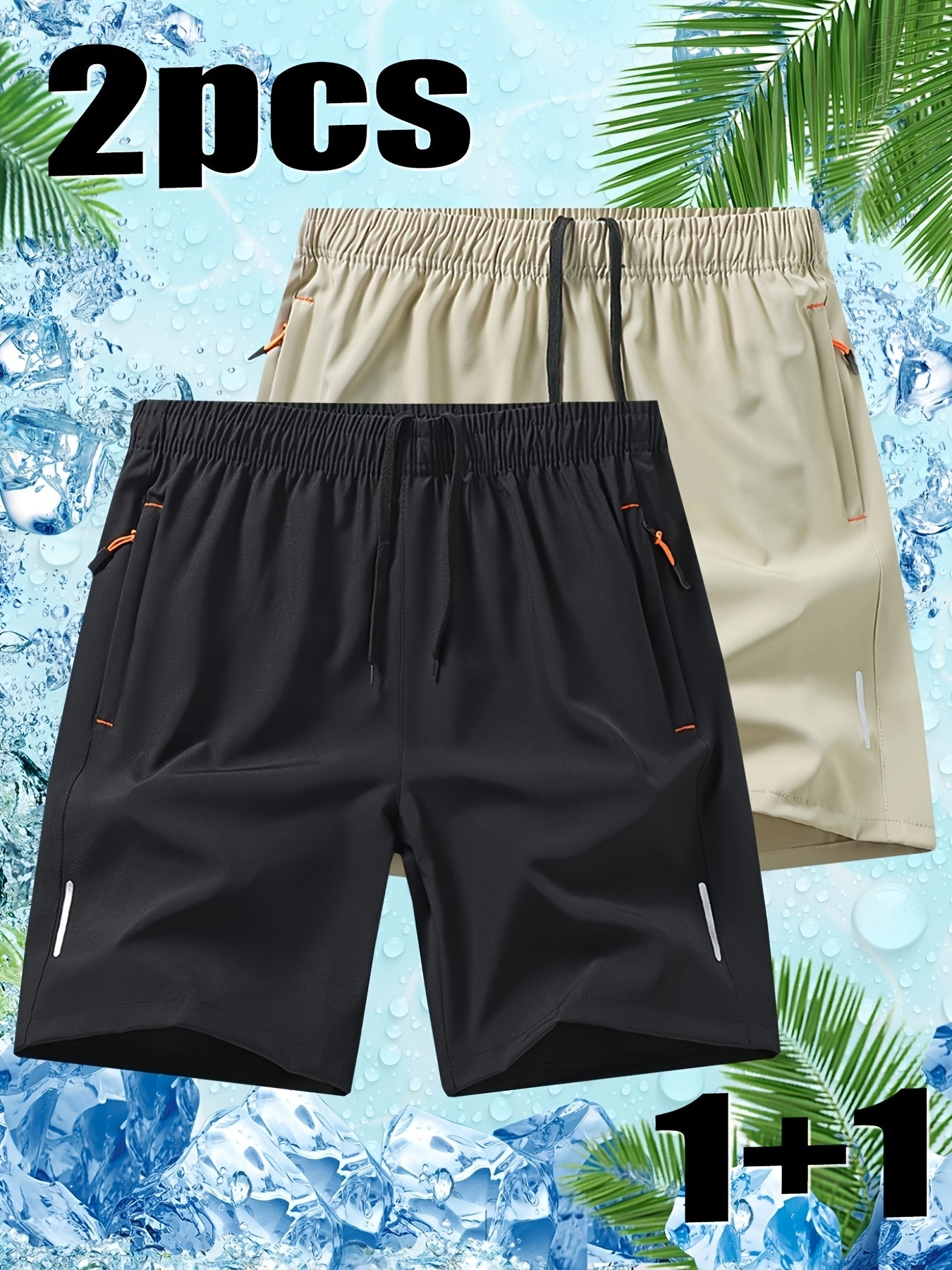 Men's Quick-Dry Casual Shorts 2-Pack for Summer Sports
