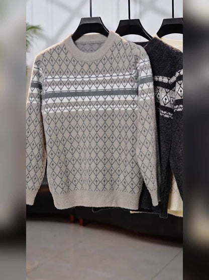 Նոր աշնանային և ձմեռային տղամարդկանց ոճային սվիտեր, բազմակողմանի վերնազգեստի կամ շերտավոր կրելու համար, պատրաստված բարձրորակ հաստ գործվածքից