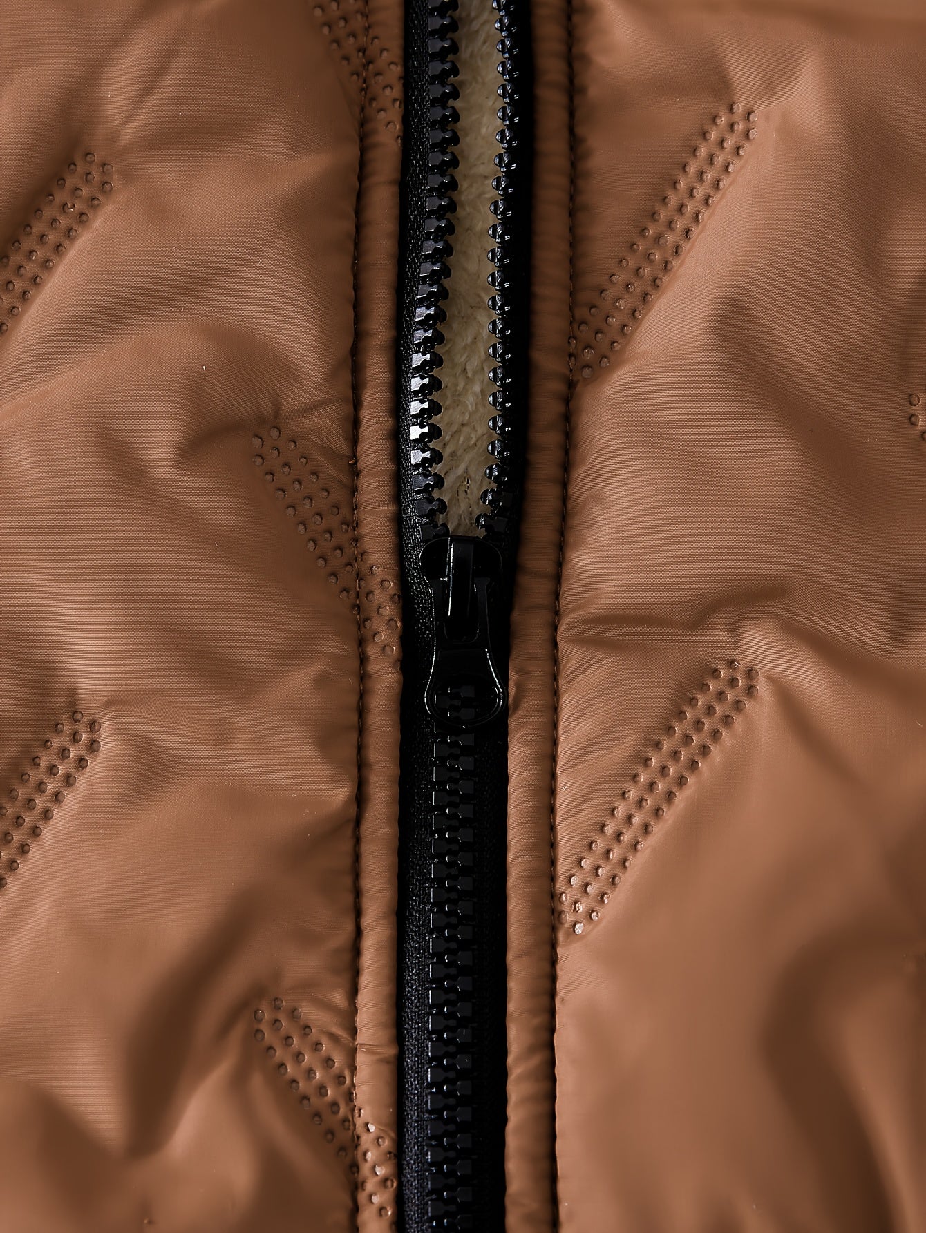 Boys' Fashion Set, Autumn/Winter Coffee Brown Hooded Lined Warm Jacket & Elastic Waist Velvet Pants with "ONPE‘" Letter Pattern - Casual Comfortable Thermal Sportswear Gift, Perfect for