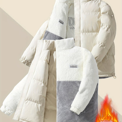 Men'S Heavy-Duty Winter Jacket - Thick Insulated Coat with Full-Zip Closure, Double-Sided Wearing, Stand Collar, Non-Stretch Fabric - Cold Weather Outerwear for Men