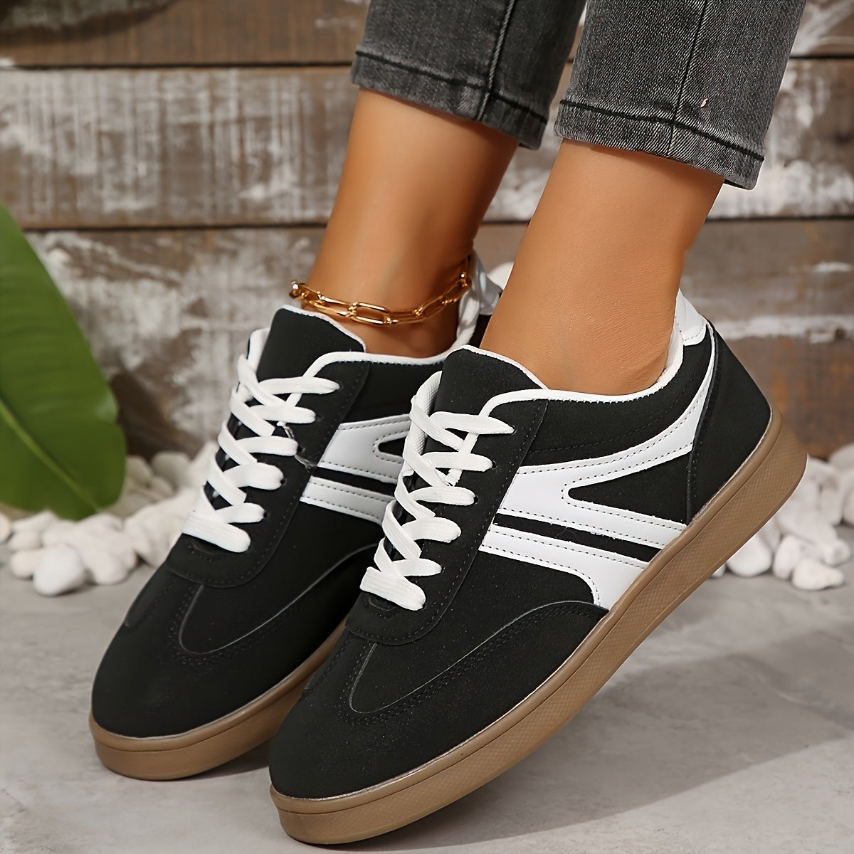 Women'S Classic Low-Top Lace-Up Sneakers with Rubber Sole and Fabric Insole - Comfortable All-Season Casual Shoes, Deep Pockets, and Durable Synthetic Upper, Everyday Sneakers | Classic Comfort Shoes | Synthetic Upper Sneaker