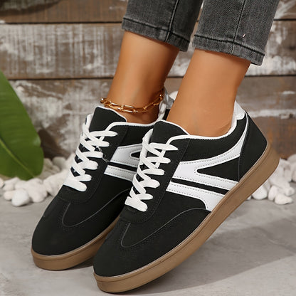 Women'S Classic Low-Top Lace-Up Sneakers with Rubber Sole and Fabric Insole - Comfortable All-Season Casual Shoes, Deep Pockets, and Durable Synthetic Upper, Everyday Sneakers | Classic Comfort Shoes | Synthetic Upper Sneaker