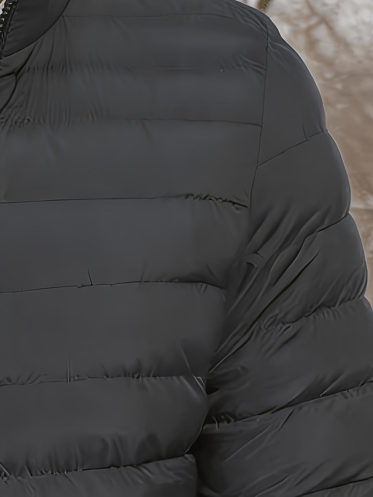 Men's Slim Fit Winter Jacket with Stand Collar, Zip Front
