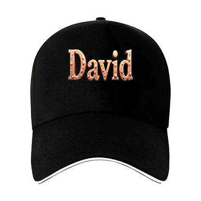 Unisex David Textured Lettering Baseball Cap for All Seasons