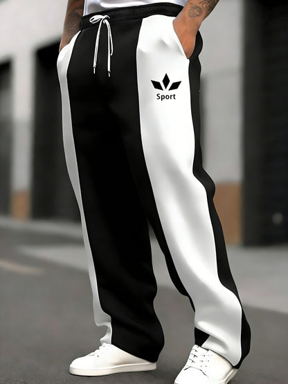 Men's Loose Straight-Leg Athletic Pants for Casual & Fitness