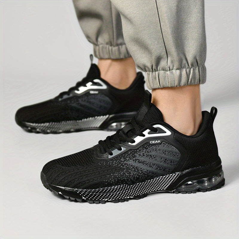 New Hot-Selling Men's Knitted Fabric Upper Sneakers Casual Men's Shoes Air Cushion Shoes - ayq
