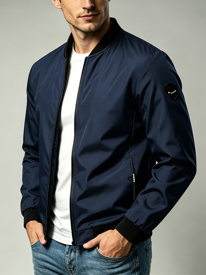 Men's Lightweight Windproof Baseball Jacket for Spring and Fall