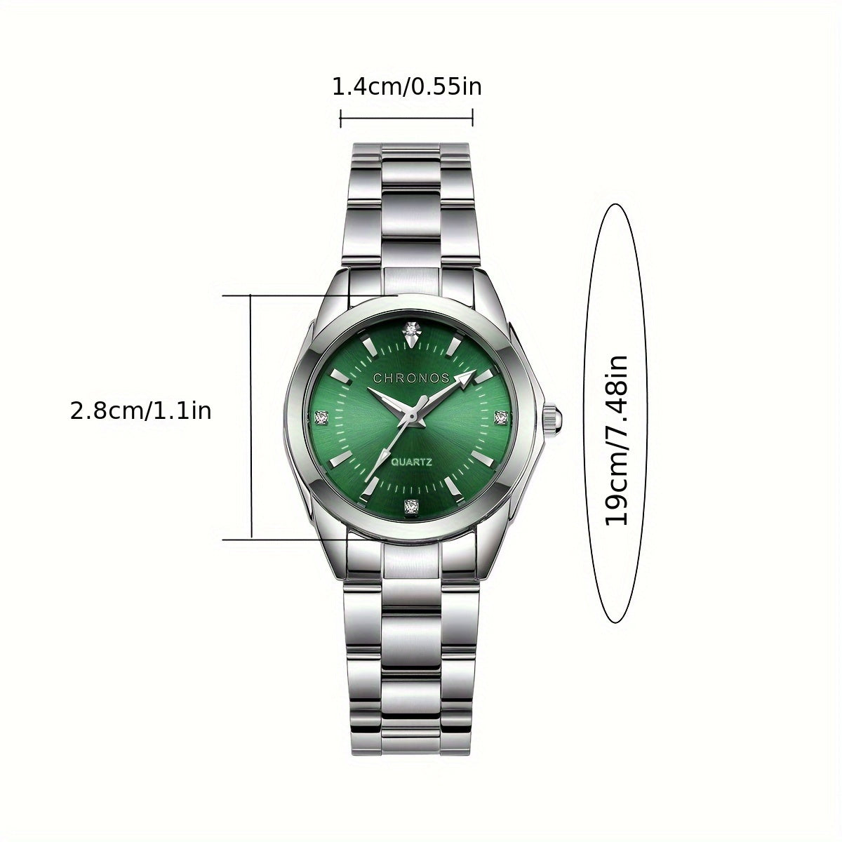 CHRONOS Women'S Fashionable Casual Quartz Watch Features a Stainless Steel Strap, Perfect for Business Elegance And Sophistication. This Exquisite And Compact Outdoor Sports Watch Is Ideal for Daily Wear And Outings, Making I