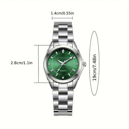 CHRONOS Women'S Fashionable Casual Quartz Watch Features a Stainless Steel Strap, Perfect for Business Elegance And Sophistication. This Exquisite And Compact Outdoor Sports Watch Is Ideal for Daily Wear And Outings, Making I