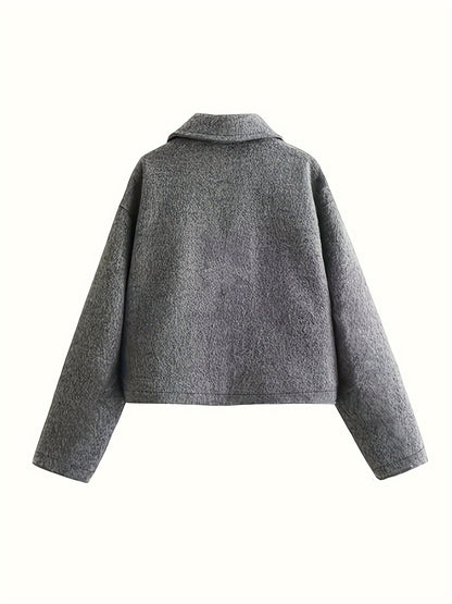 Women's Casual Short Polyester Jacket for Spring & Fall