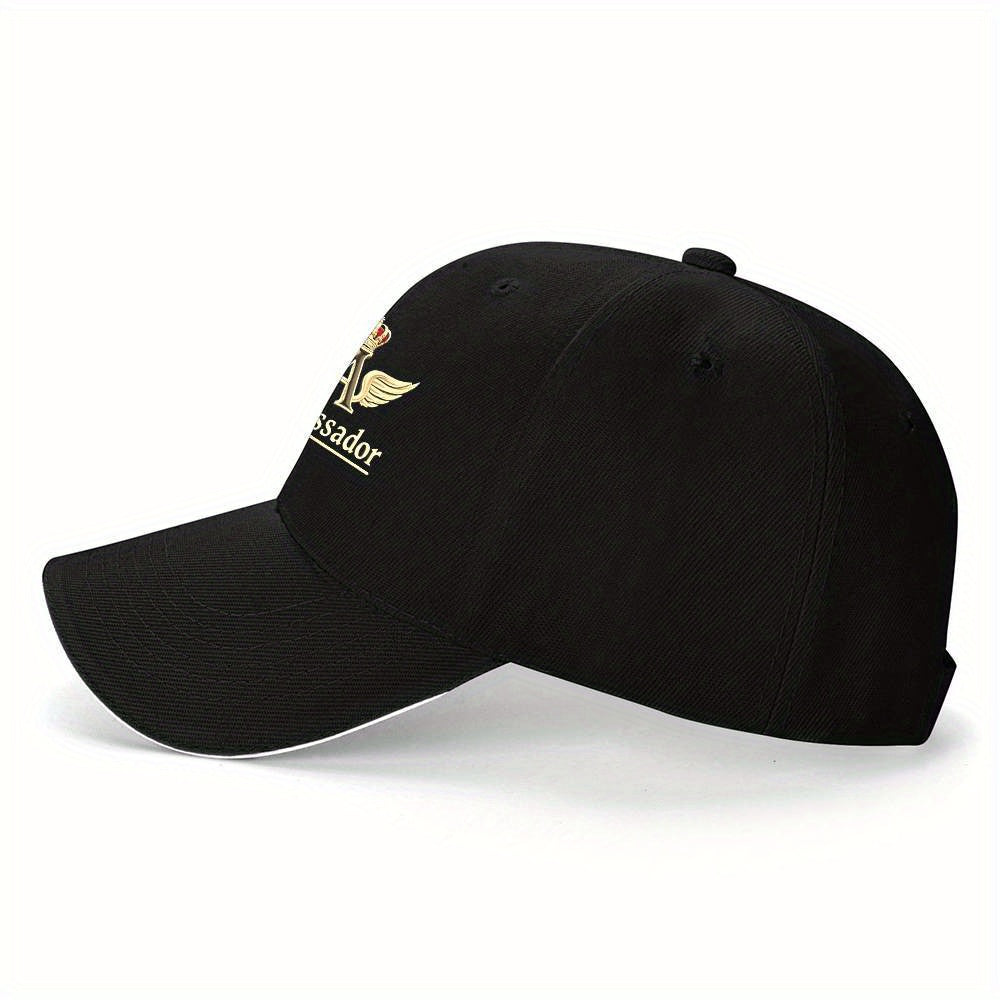Unisex Lightweight Adjustable Trucker Hat with Golden Winged Emblem