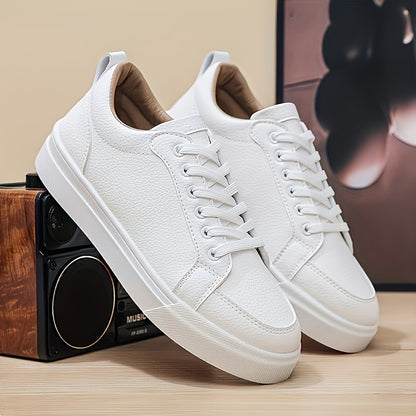 Men's Vintage Low-Top Casual Sneakers with PU Upper