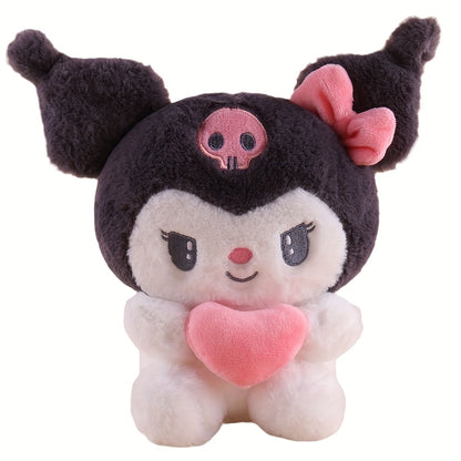 Sanrio Hello Kitty Kuromi My Melody Heart-Shaped Plush Pillow Doll, Cute Room Decor Collectible Plush Toy, Charming Plush Doll for Birthday Holiday Gift for Girls
