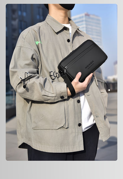 WEIXIER Unisex Fashion Messenger Bag, Shoulder Satchel with Detachable Strap, Polyester Lined, Business Briefcase for Commuting  Outdoor, Ideal Gift for Husband Or Boyfriend