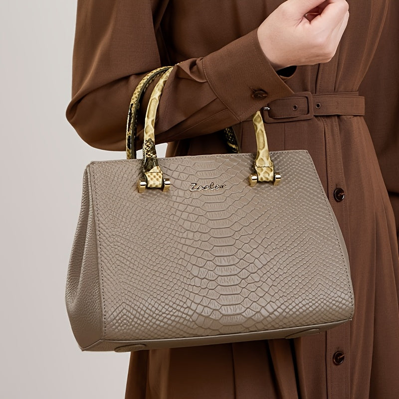 Elegant Genuine Leather Crossbody Bag for Women, Medium Size