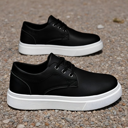 Men's All-Season Casual Motorcycle & Skate Shoes, Lace-Up Flat Sole