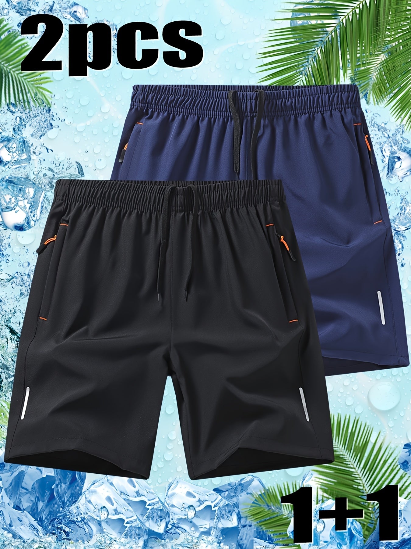 Men's Quick-Dry Casual Shorts 2-Pack for Summer Sports