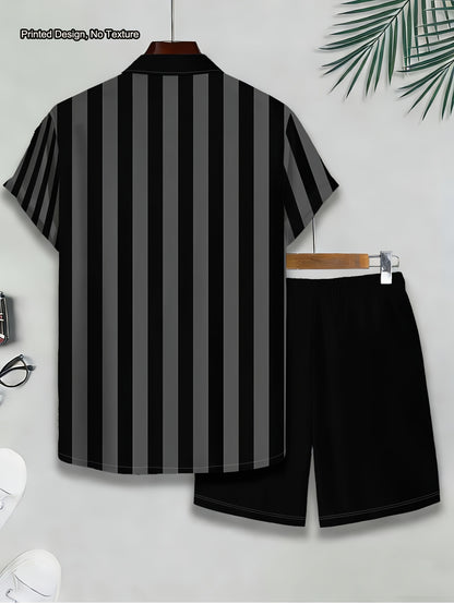 Men's Casual Summer Shirt & Shorts Set with Unique Print