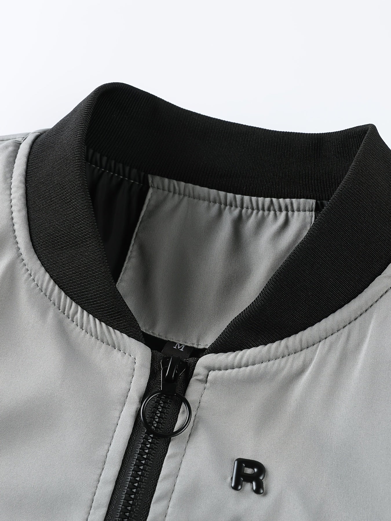 Men's Casual Baseball Jacket Solid Color Sports Zipper Coat