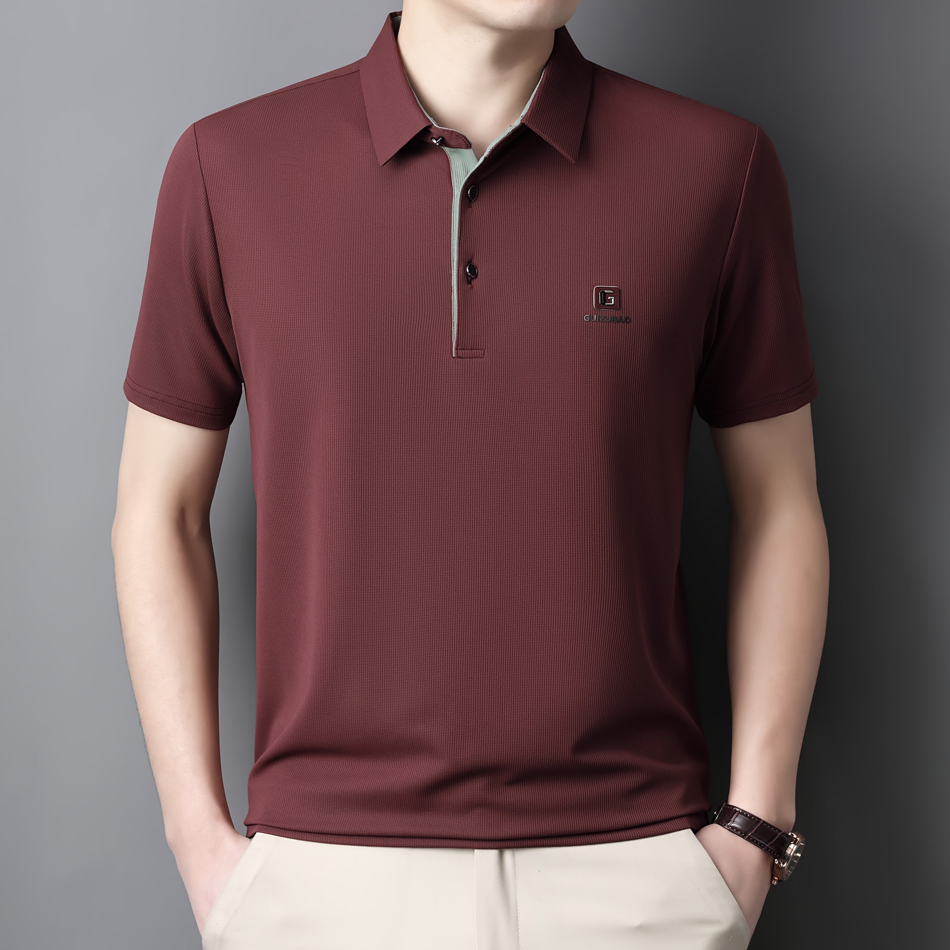 Men'S Summer Short-Sleeve Polo Shirt, Versatile T-Shirt Suitable for Everyday Wear - ayq