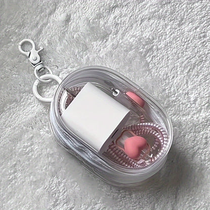 Compact Clear PVC Organizer Bag - շարժական պահեստ հեռախոսի լիցքավորիչների, ականջակալների, մալուխների և աքսեսուարների համար, դիմացկուն և անջրանցիկ