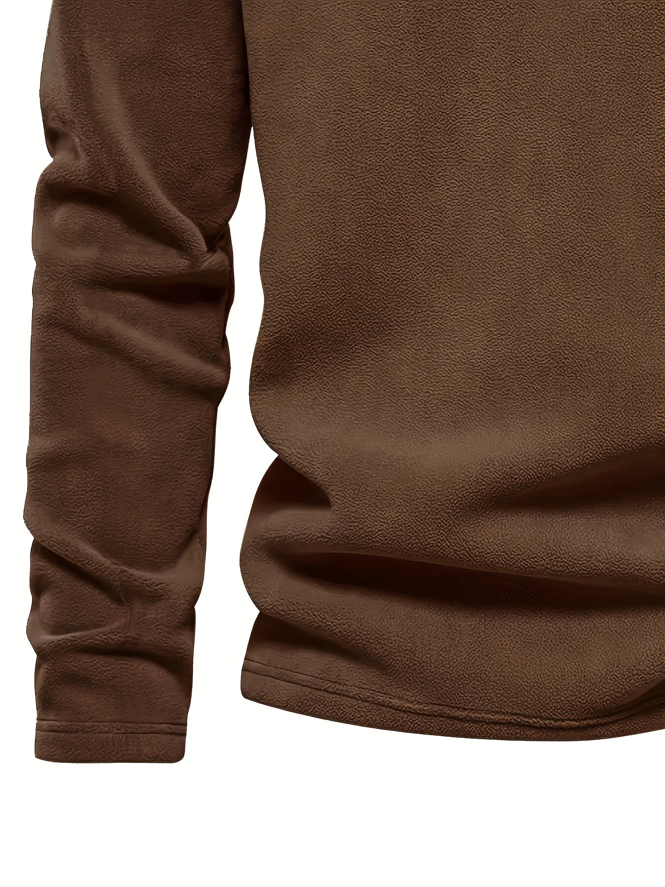 Men's Heavy-Duty Fleece-Like Winter Jacket with Full-Zip Closure & Mountain Logo Embellishment - Stand Collar Long Sleeve H-Shape Silhouette, Brown/White, Machine Washable Cold Weather Skiing & Outdoor Coat (No Belt)