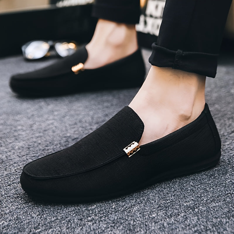 Men'S Stylish And Versatile Loafers, Suitable for Outdoor Streets And Casual Business Wear - British Style, Black, Slip-On, Perfect for Spring And Summer Business And Casual Outfits - ayq