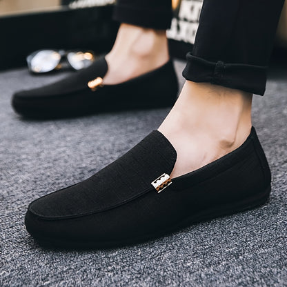 Men'S Stylish And Versatile Loafers, Suitable for Outdoor Streets And Casual Business Wear - British Style, Black, Slip-On, Perfect for Spring And Summer Business And Casual Outfits - ayq