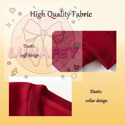 1pc Women's & Unisex Christmas Santa Reindeer Elf Print Sweater - Red Pullover Sweatshirt with Round Neck, Soft Warm Winter Sweating Jacket for Holiday Parties, Family Matching Outfits, Gift (Machine Washable) - Y2K Style All