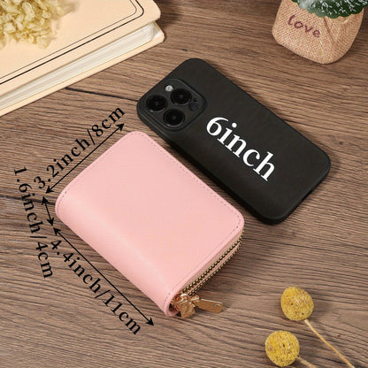 Women's Lightweight Wallet - Compact Zipper Purse with Multiple Card Slots & Coin Pocket, Elegant Monogram Initials, Secure Closure for Everyday, Travel, Gift - Women's Credit Card Organizer, Everyday Carry Purse, Stylish Ini