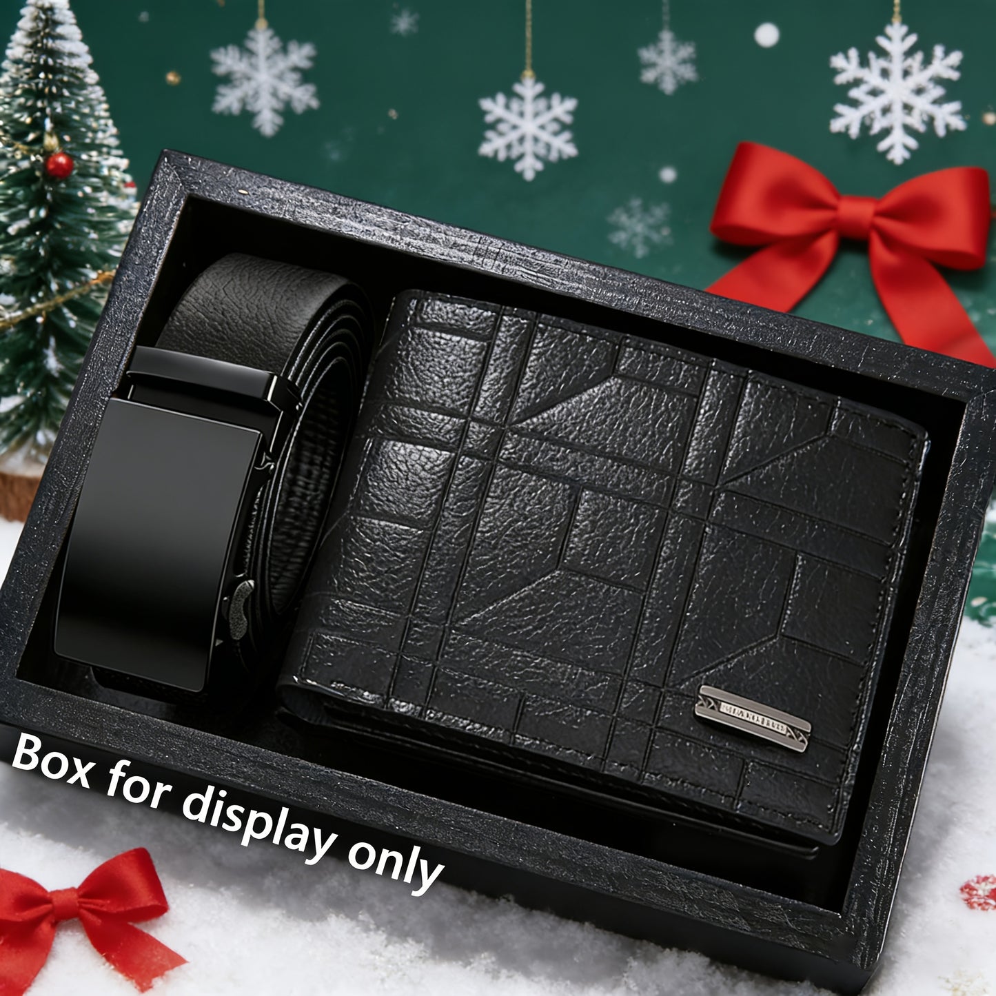 2pcs of Men'S Wallets + Men'S Belt, Stylish And Casual Business Elegant Versatile Men'S Wallet, Suitable for Daily Use, a Gift for Fathers on Christmas And Valentine'S Day, a Must-Have for Trendy Men, No Gift Box Included
