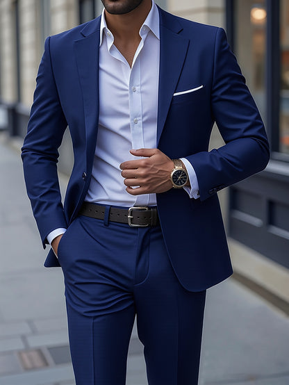 Men's Classic Two-Piece Business Suit for Spring and Fall