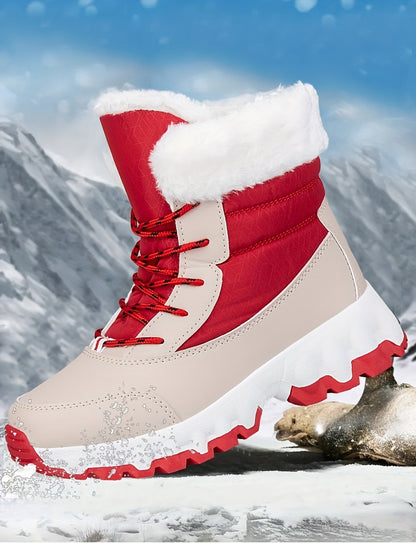 Winter velvet warm Men's and Women's shoes, thick snow boots, outdoor anti slip large size high top shoes