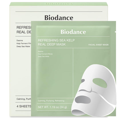 BIODANCE Bio-Collagen Real Deep Mask, Hydrating Overnight Hydrogel Mask, Pore Minimizing, Elasticity Improvement, 34G X4Ea