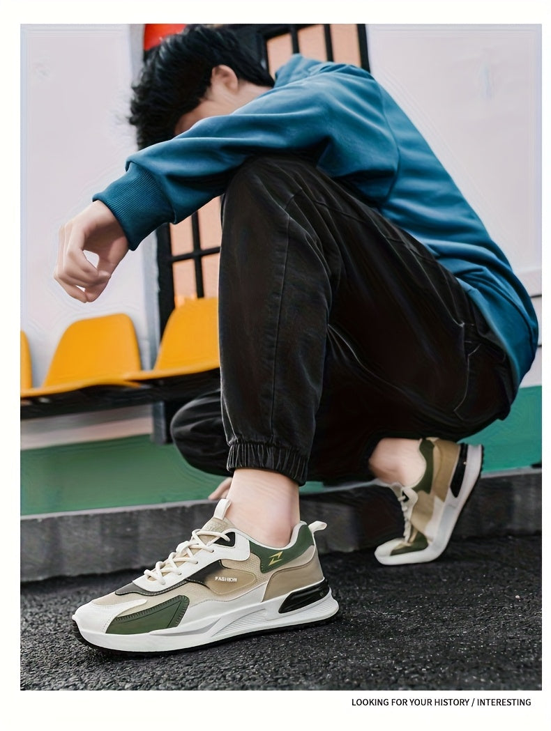 1pc Men'S Cross-Training Shoes | Large Size Casual sneakers for Running and Outdoor Activities, Fashionable, Lightweight, All-Season, Fabric Upper and Sole, PVC Sole, Lace Closure - Warrenxilu - ayq