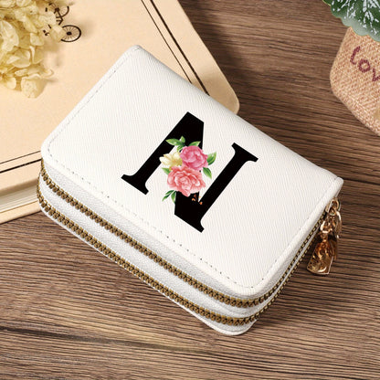 Women's Lightweight Wallet - Compact Zipper Purse with Multiple Card Slots & Coin Pocket, Elegant Monogram Initials, Secure Closure for Everyday, Travel, Gift - Women's Credit Card Organizer, Everyday Carry Purse, Stylish Ini