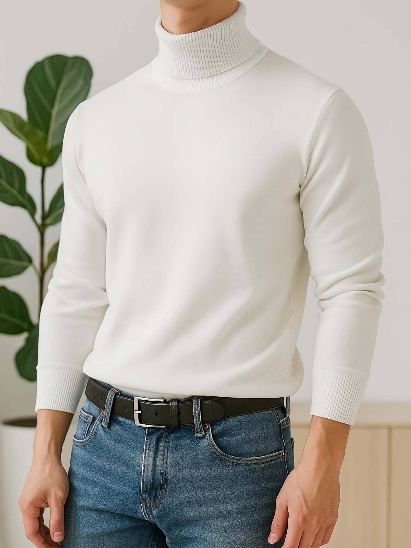 Winter Warm Turtleneck Sweater - Slim-Fit Stretchable High Neck Pullover, Solid Black/White/Navy/Brown/Grey/Rust - Casual & Formal Wear, Layering Essential for Cold Weather, Easy-Care Sweater Coat