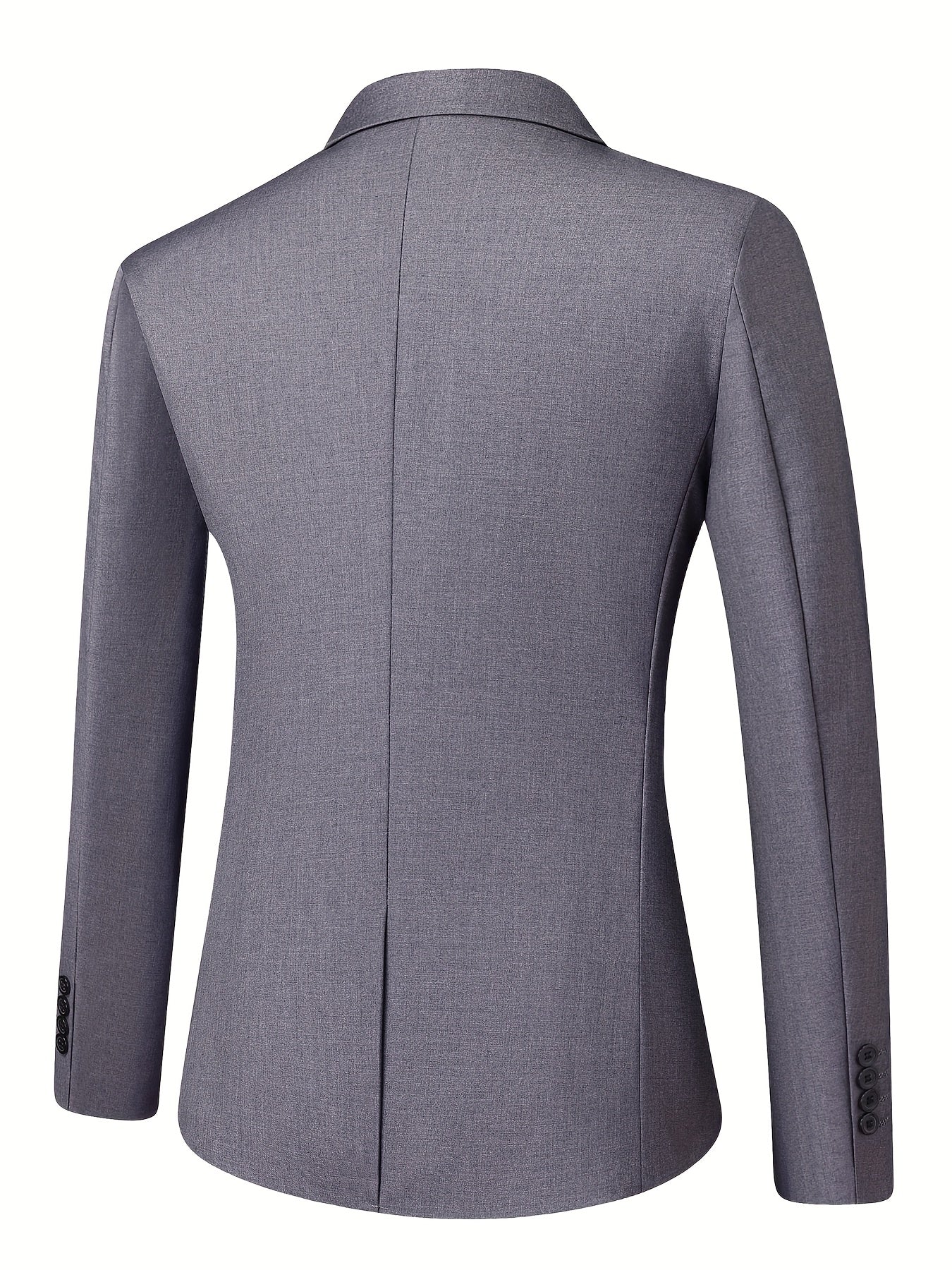 Men'S Casual Work Suit Polyester Solid Color Lapel Button Regular Fit Woven Pants and Jacket for Spring/Summer