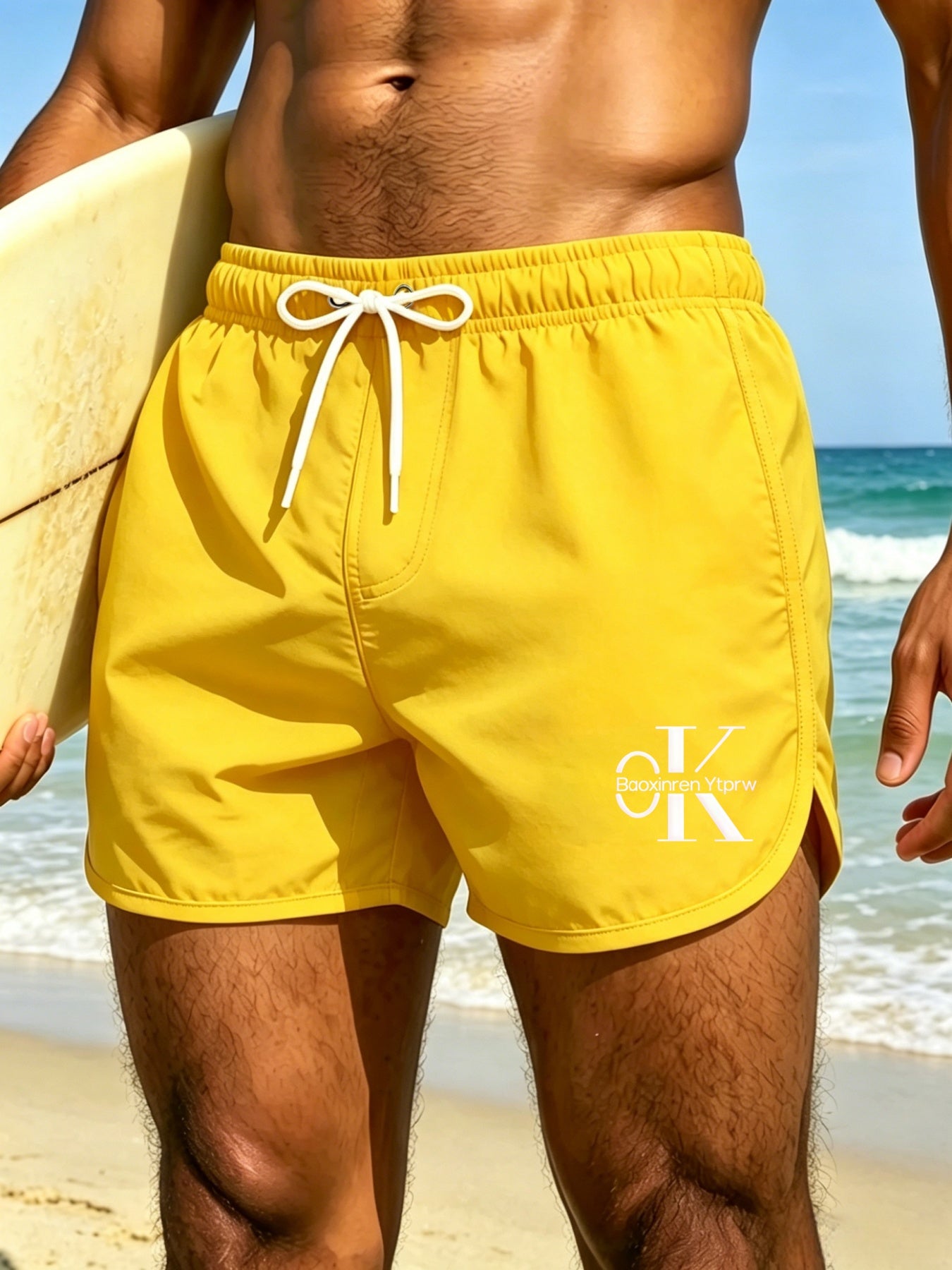 Men's Quick-Dry Woven Beach Shorts with Stylish Print